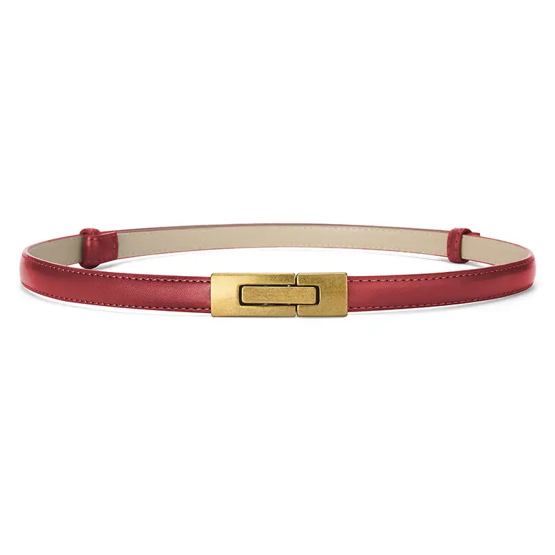 Women's Genuine Leather Belt with Gold Clasp - Image 3