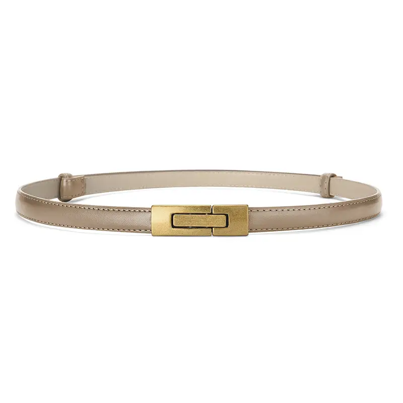 Women's Genuine Leather Belt with Gold Clasp - Image 4