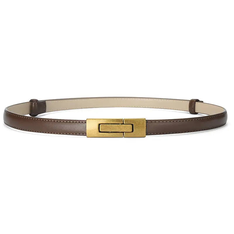 Women's Genuine Leather Belt with Gold Clasp - Image 5