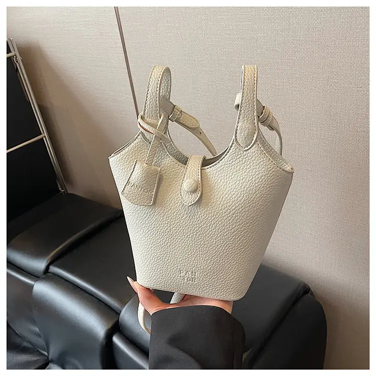 Women's Yellow Leather Handheld Vegetable Basket Bag 2025 — feature 12