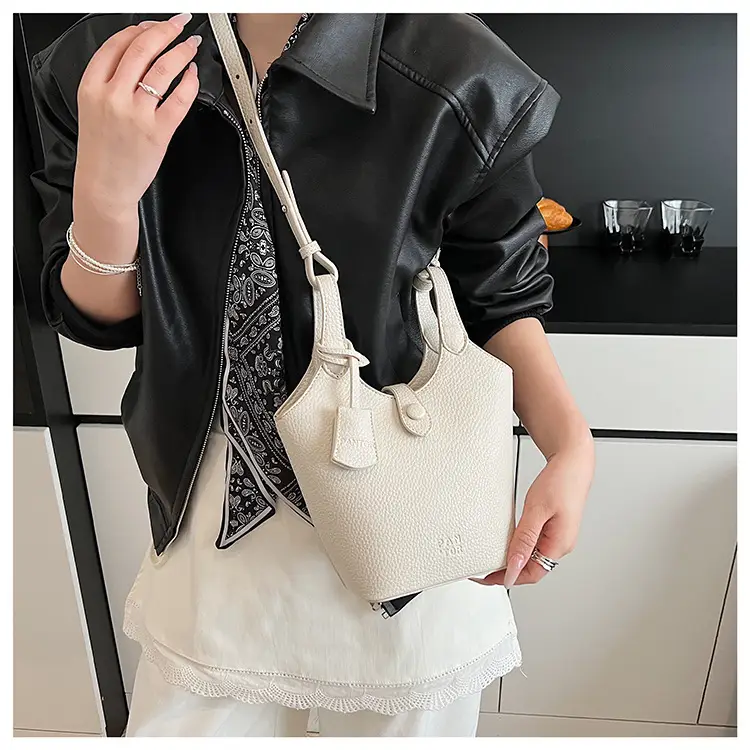 Women's Yellow Leather Handheld Vegetable Basket Bag 2025 — feature 19