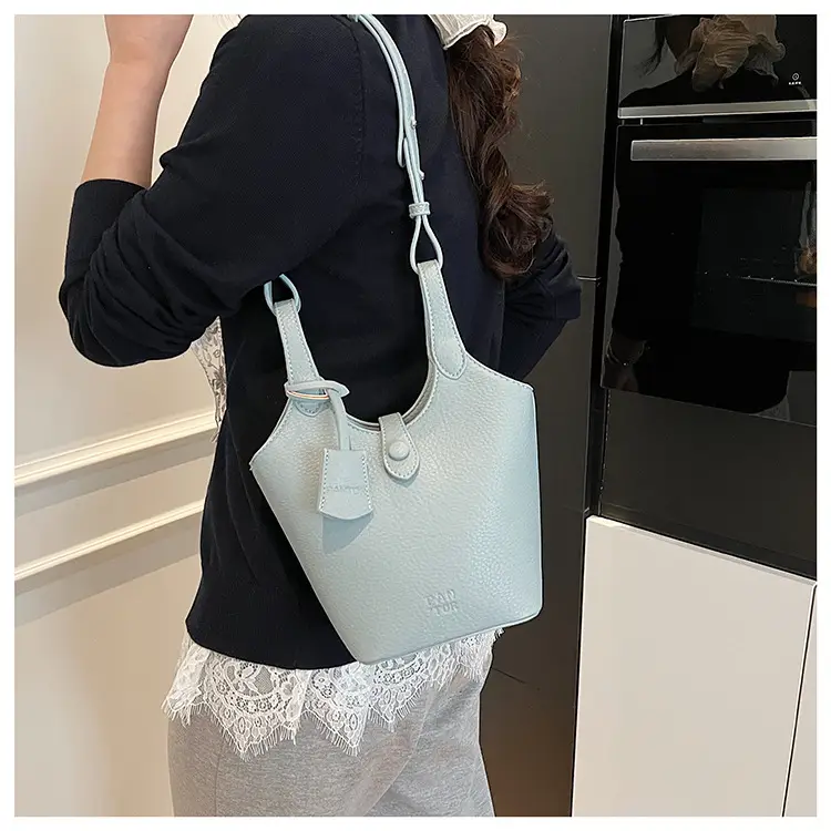 Women's Yellow Leather Handheld Vegetable Basket Bag 2025 — feature 26