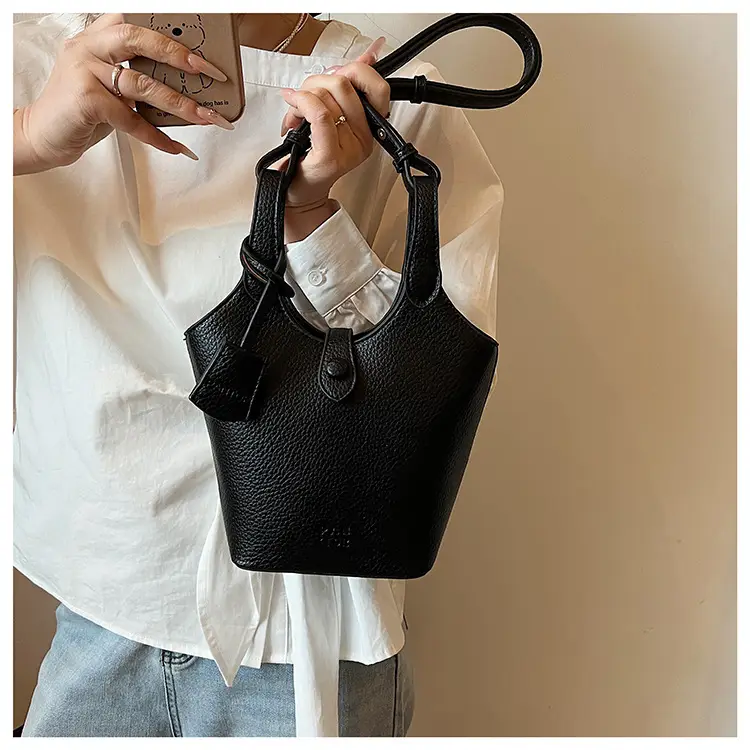 Women's Yellow Leather Handheld Vegetable Basket Bag 2025 — feature 31