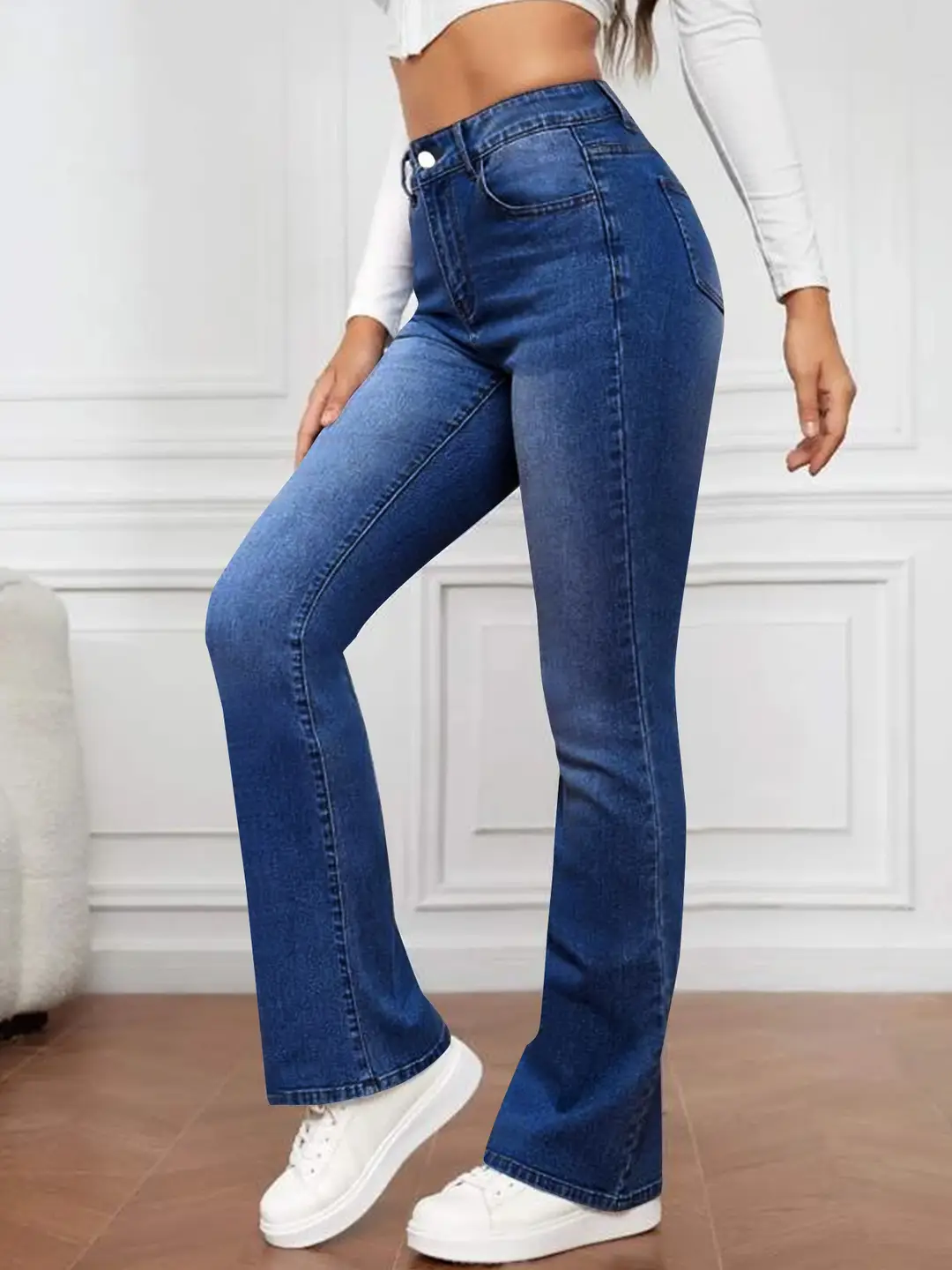 Source Factory 2025 New High-Waisted Straight-Leg Light Blue Jeans Women's Long Pants Cross-Border Foreign Trade Selection — feature 10