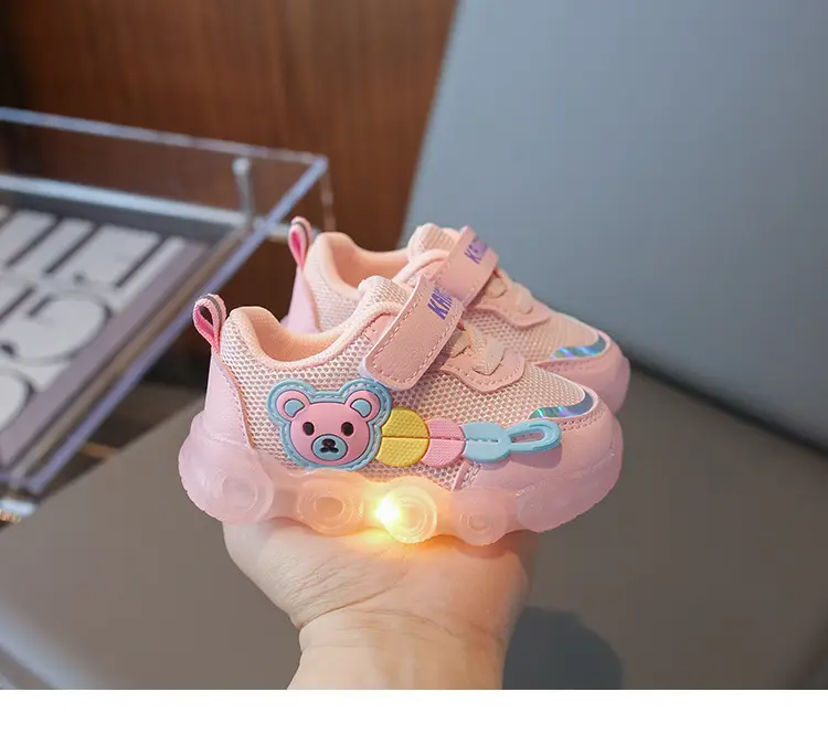 Jing Qi Baby Shoes Flashing Light Mesh Breathable Toddler Shoes — feature 14