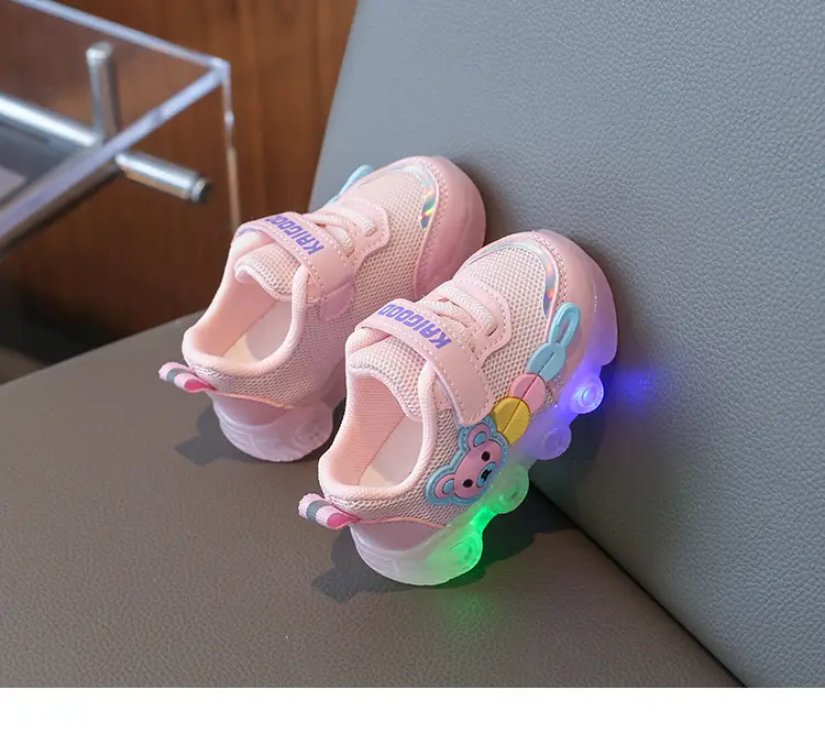 Jing Qi Baby Shoes Flashing Light Mesh Breathable Toddler Shoes — feature 15