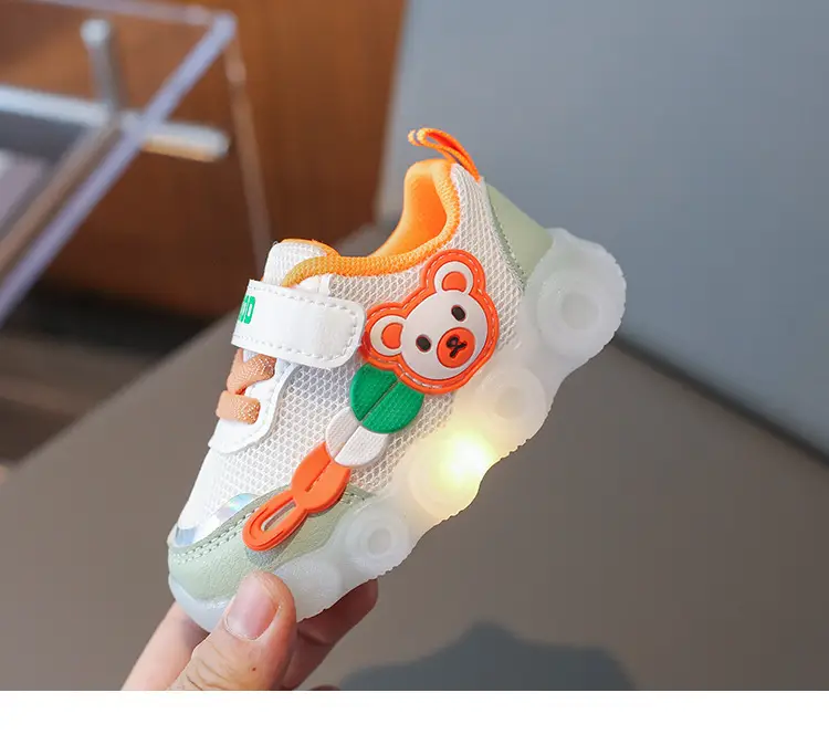 Jing Qi Baby Shoes Flashing Light Mesh Breathable Toddler Shoes — feature 16