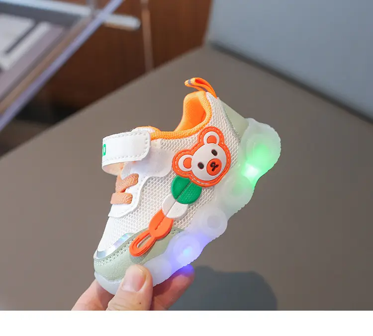 Jing Qi Baby Shoes Flashing Light Mesh Breathable Toddler Shoes — feature 17