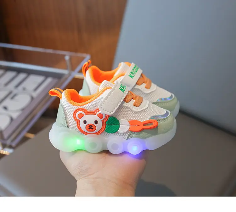Jing Qi Baby Shoes Flashing Light Mesh Breathable Toddler Shoes — feature 8