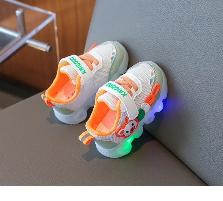 Jing Qi Baby Shoes Flashing Light Mesh Breathable Toddler Shoes — feature 9