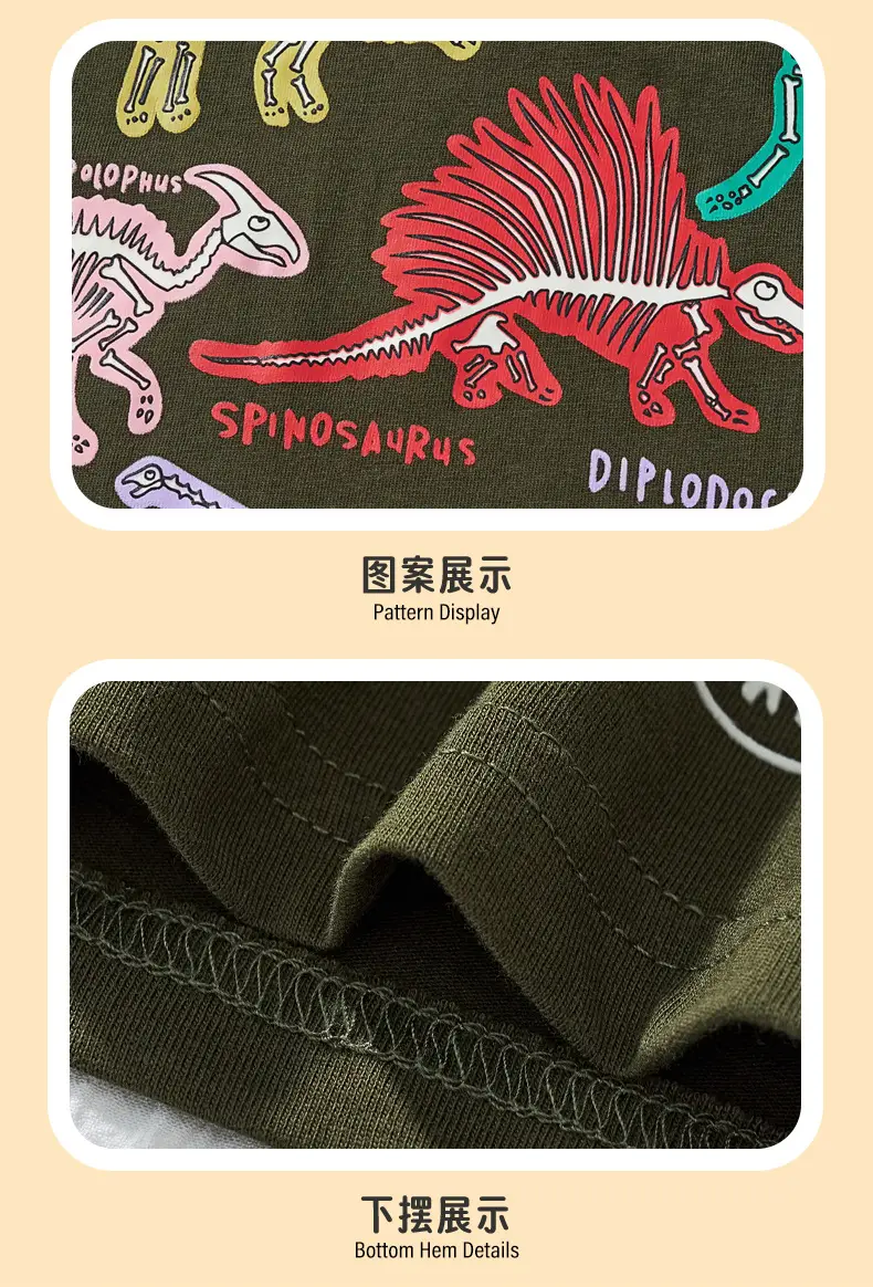 2025 Summer New Kids Cartoon Dinosaur T-Shirt Boys — feature 9