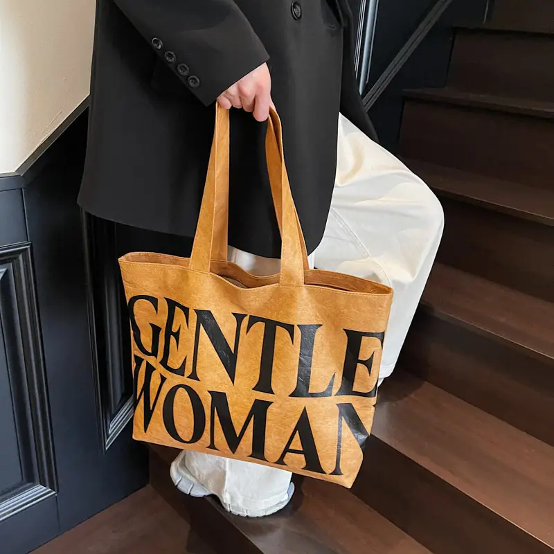 Women's Canvas Tote Bag Gentle Woman Print Large Capacity - Image 8