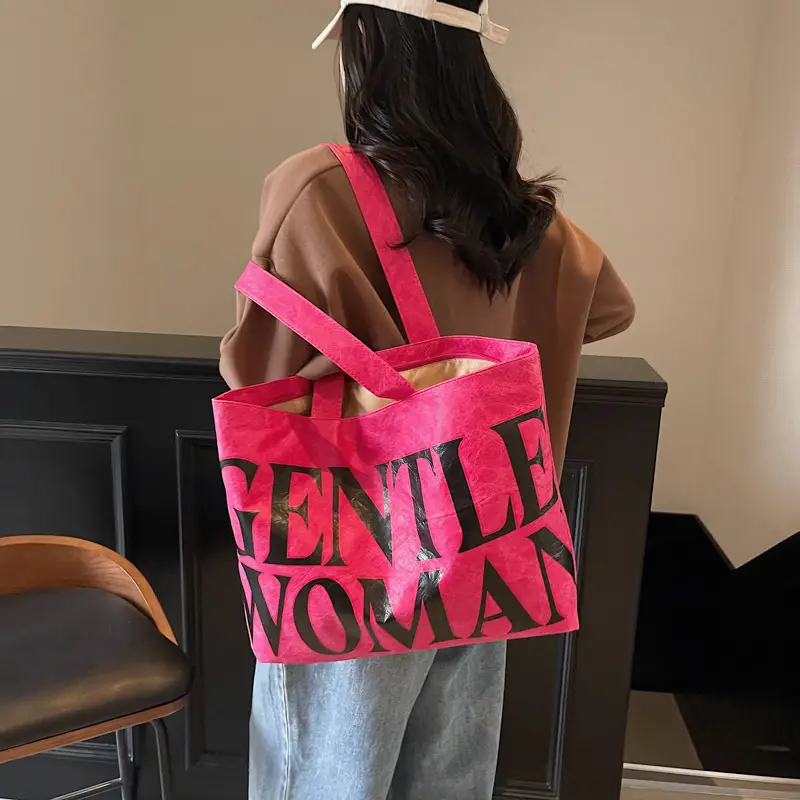Women's Canvas Tote Bag Gentle Woman Print Large Capacity - Image 9