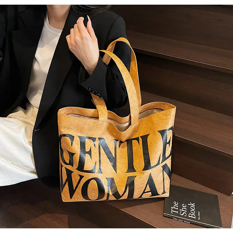 Women's Canvas Tote Bag Gentle Woman Print Large Capacity — feature 15
