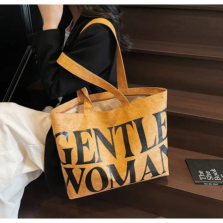 Women's Canvas Tote Bag Gentle Woman Print Large Capacity — feature 16