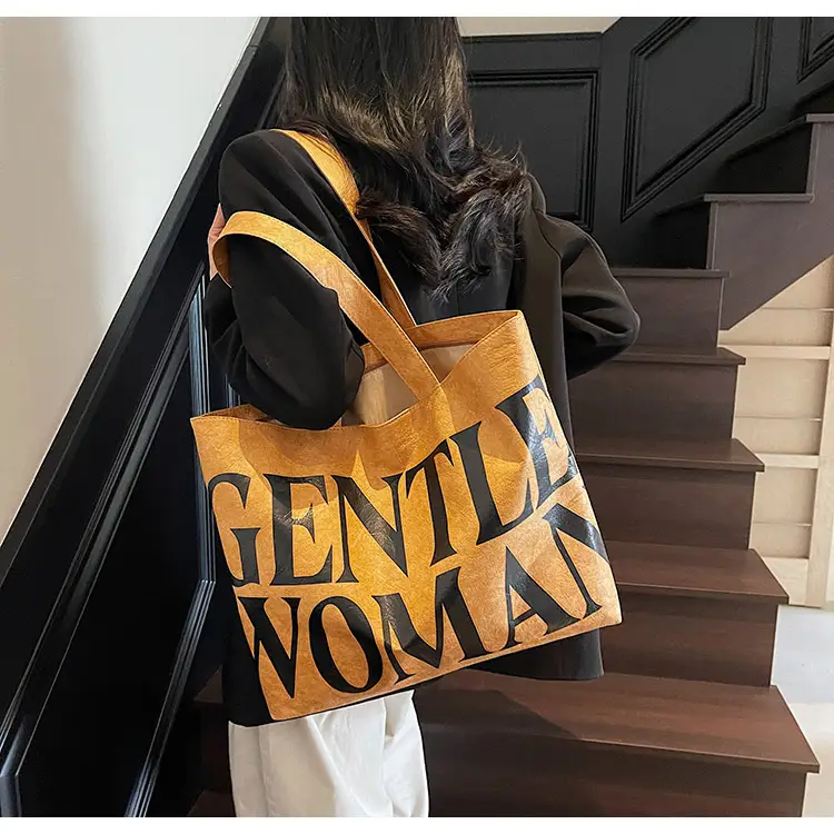Women's Canvas Tote Bag Gentle Woman Print Large Capacity — feature 17