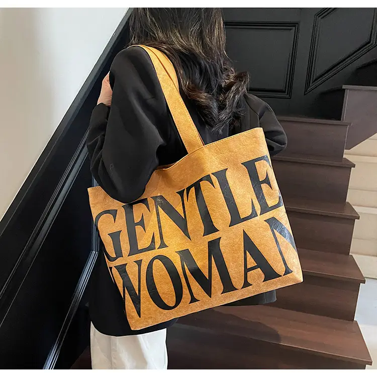 Women's Canvas Tote Bag Gentle Woman Print Large Capacity — feature 18