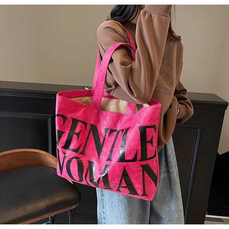 Women's Canvas Tote Bag Gentle Woman Print Large Capacity — feature 22