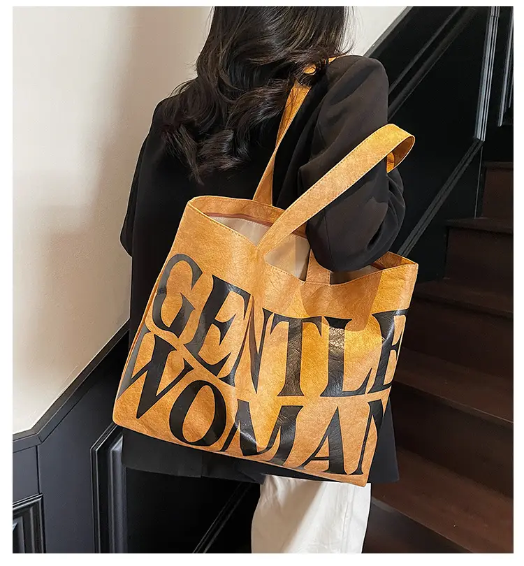 Women's Canvas Tote Bag Gentle Woman Print Large Capacity — feature 3