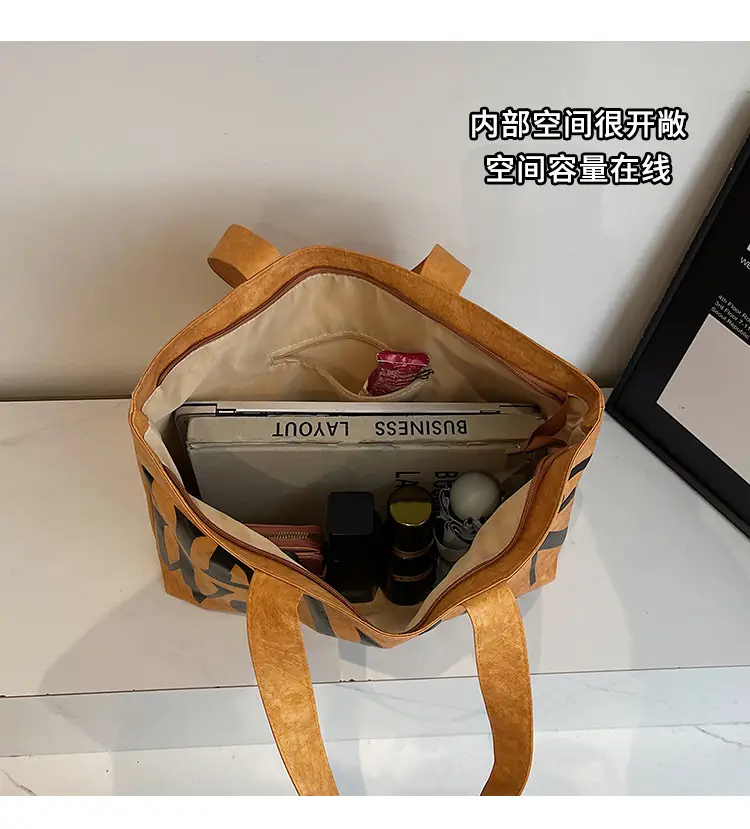 Women's Canvas Tote Bag Gentle Woman Print Large Capacity — feature 9