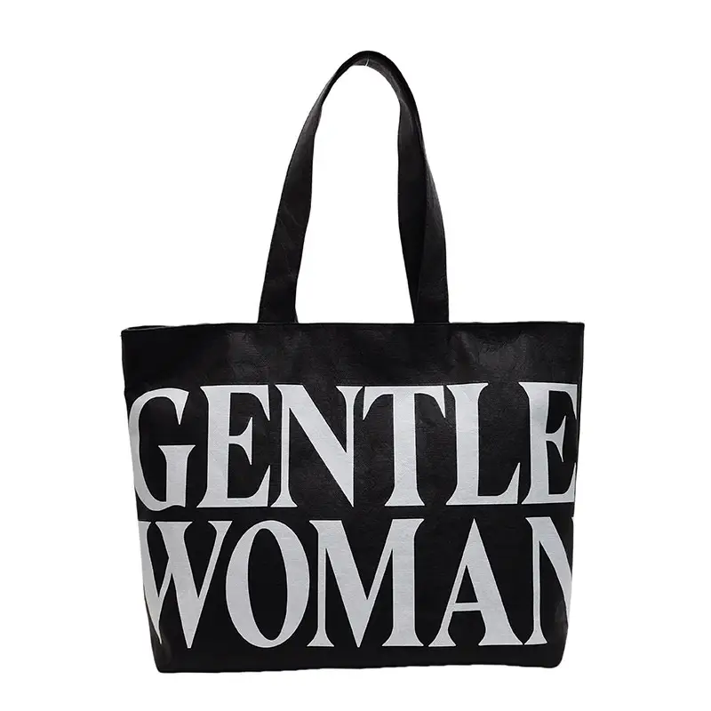 Women's Canvas Tote Bag Gentle Woman Print Large Capacity - Image 2