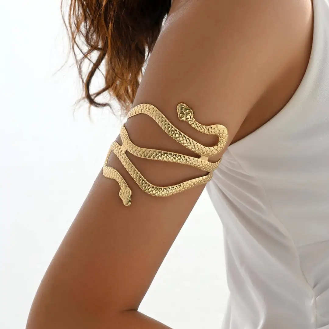 European and American Baroque Personality Street Beat Arm Ring Retro Note Multi-layer Bracelet Metal Open Bracelet Arm Band Manufacturers