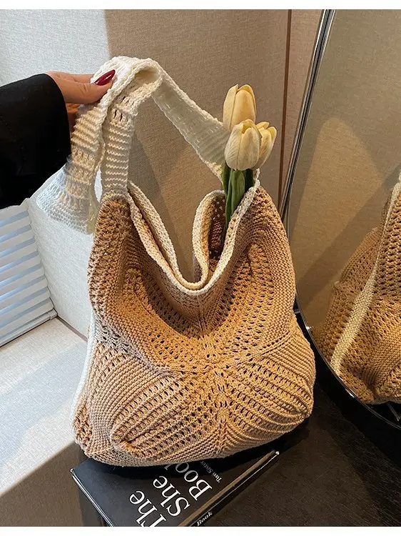 Hollow Out Artistic Handbag for Women Beach Casual Luggage - Image 5
