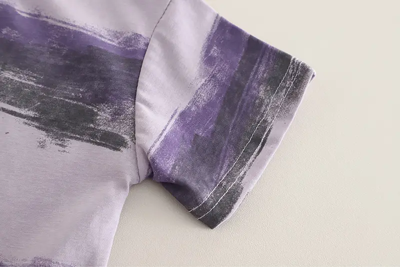 Children's Purple Striped T-Shirt Shorts Set for Boys 2025 — feature 11