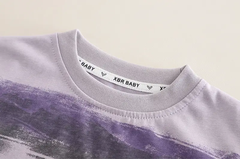 Children's Purple Striped T-Shirt Shorts Set for Boys 2025 — feature 9