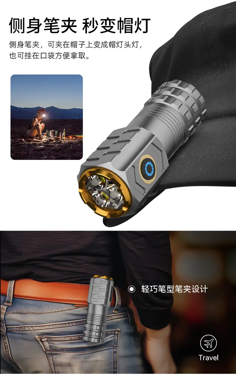 Rechargeable Flashlight with Magnetic Clip & LED Light β feature 12
