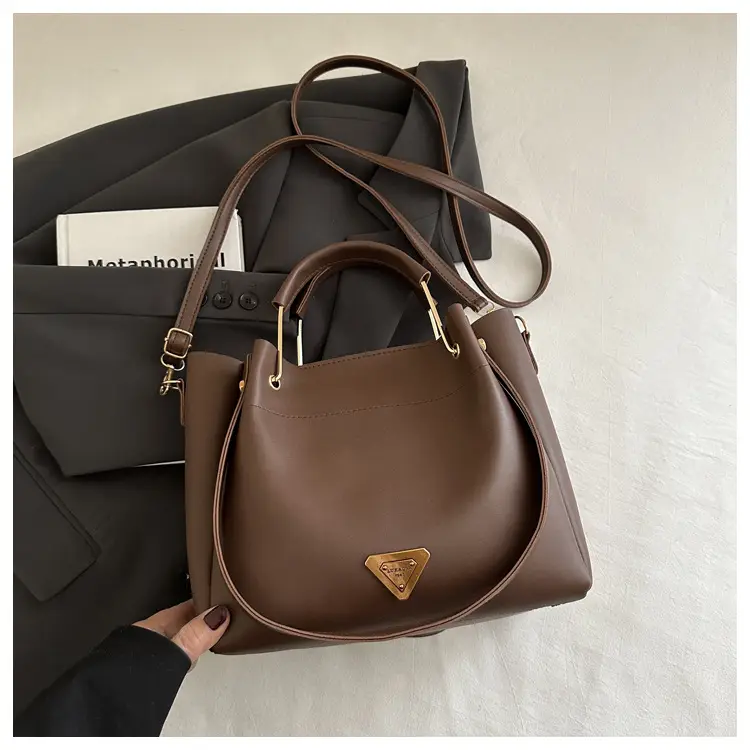 Women's 2025 Spring New Tote Bags Brown White Black — feature 29