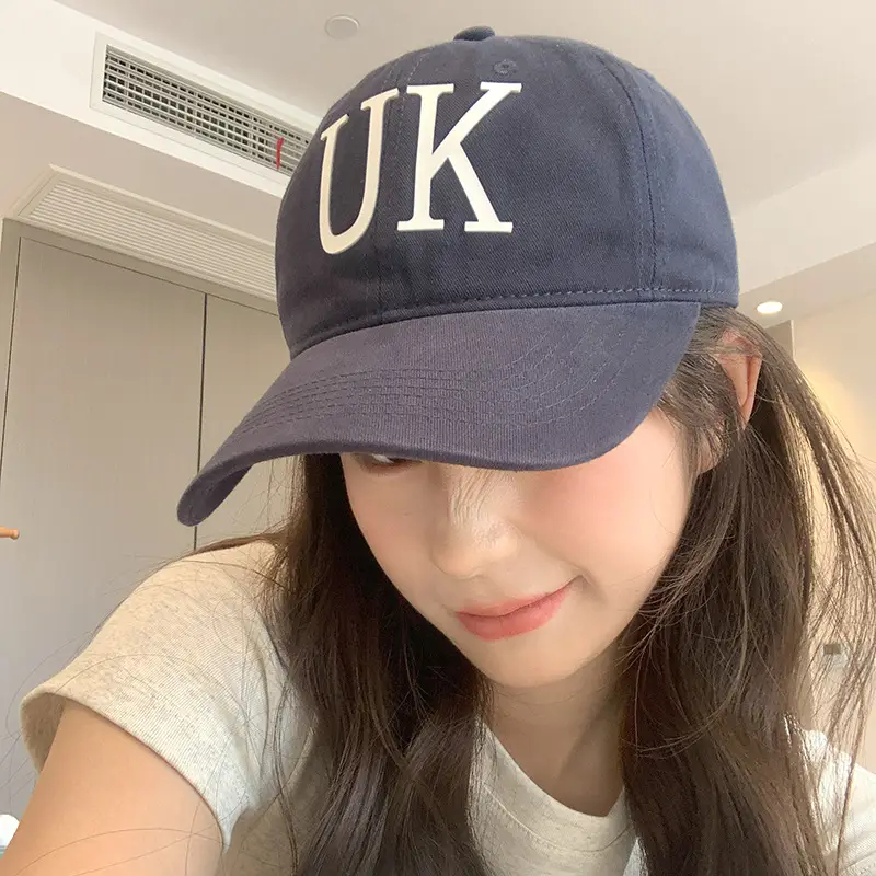 UK Letter Sun Hat for Men Black - Image 9
