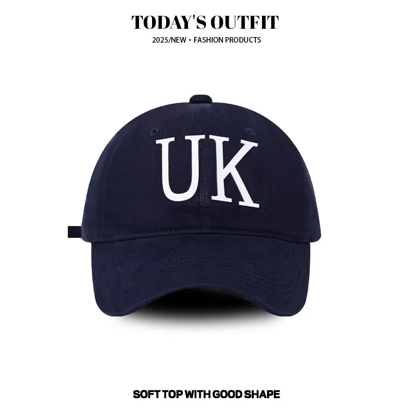 UK Letter Sun Hat for Men Black - Image 3
