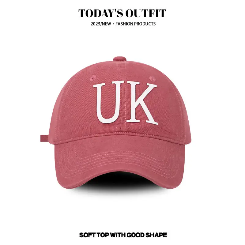 UK Letter Sun Hat for Men Black - Image 4