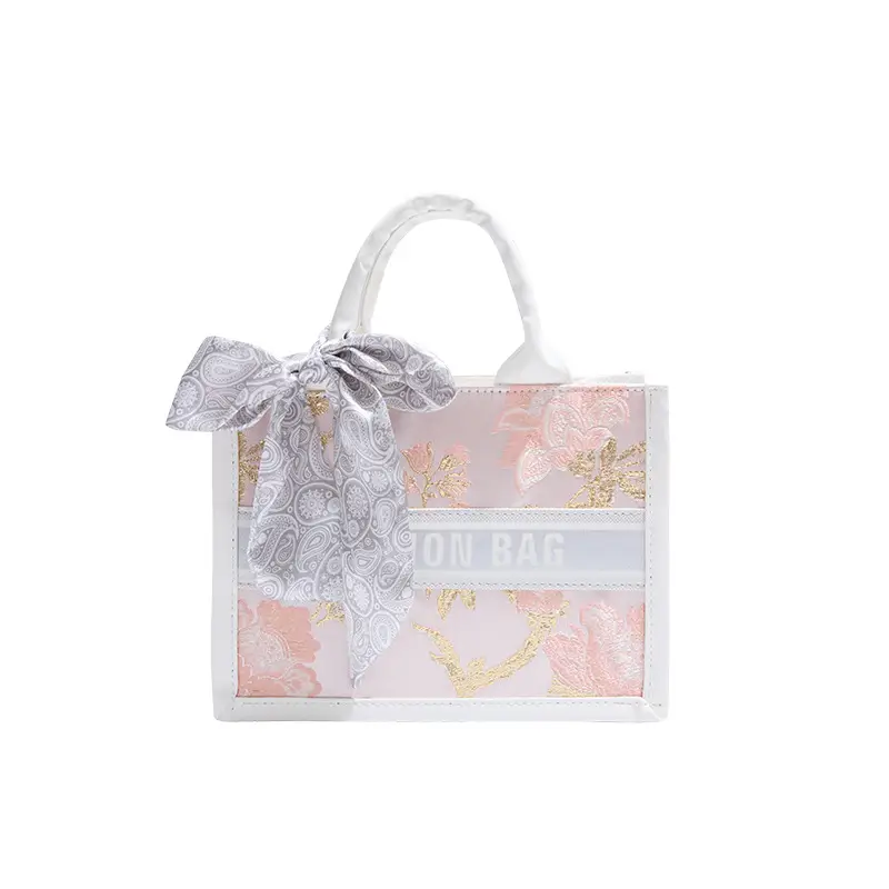 2025 Personalized Tote Bag with Silk Bow & Silver Design - Image 9
