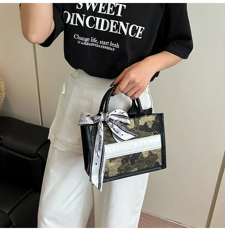 2025 Personalized Tote Bag with Silk Bow & Silver Design — feature 10
