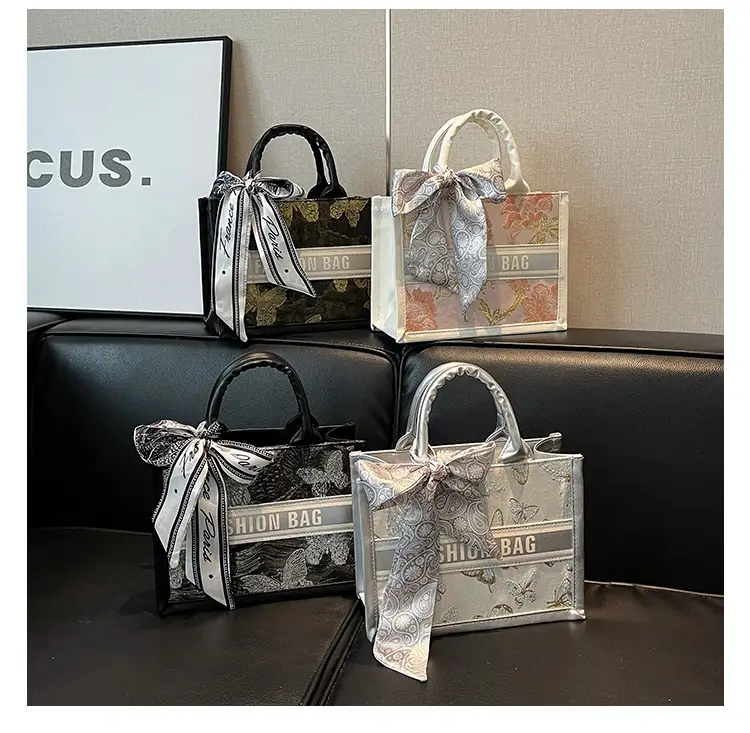 2025 Personalized Tote Bag with Silk Bow & Silver Design — feature 18