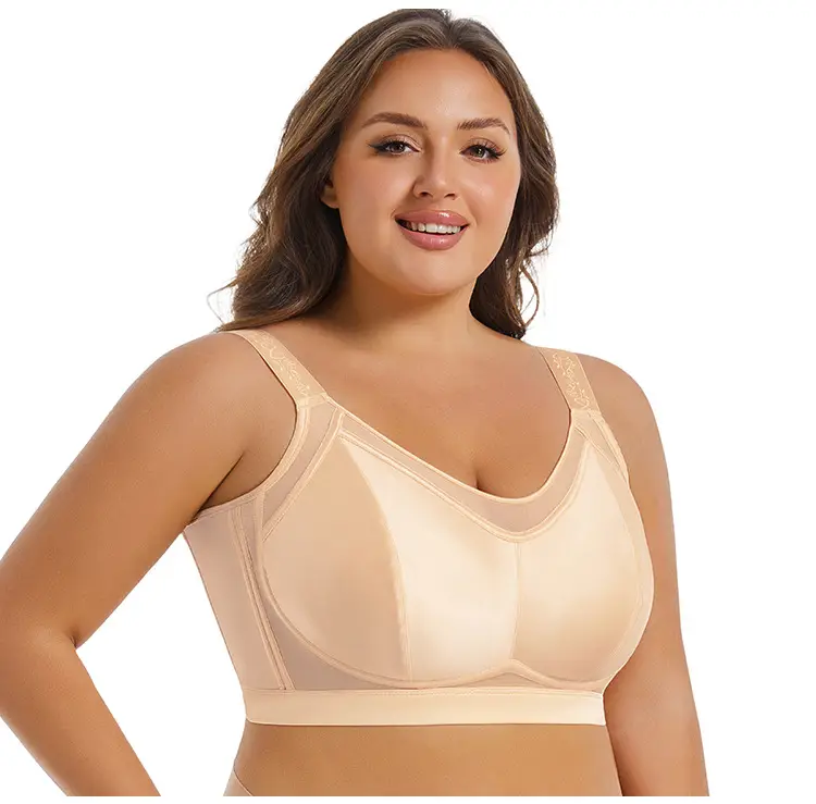 Large Chest Showy Small Underwear Women's Full Cup Ultra-thin Traceless Breathable Non-rimless Breast Gathering plus size Bra — feature 15