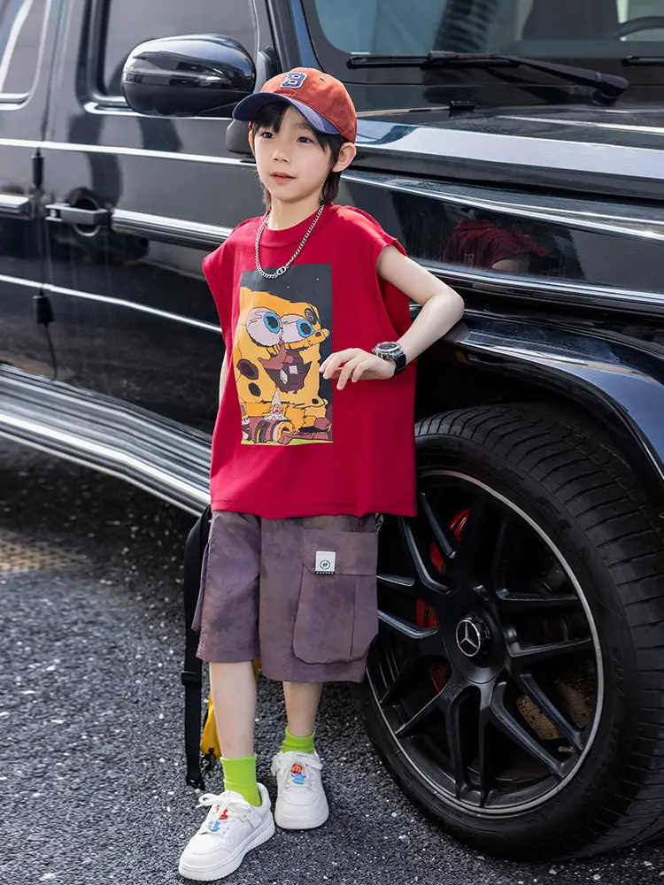 Panda Yuanyuan Red Sleeveless T-Shirt for Boys 2025 - Image 6