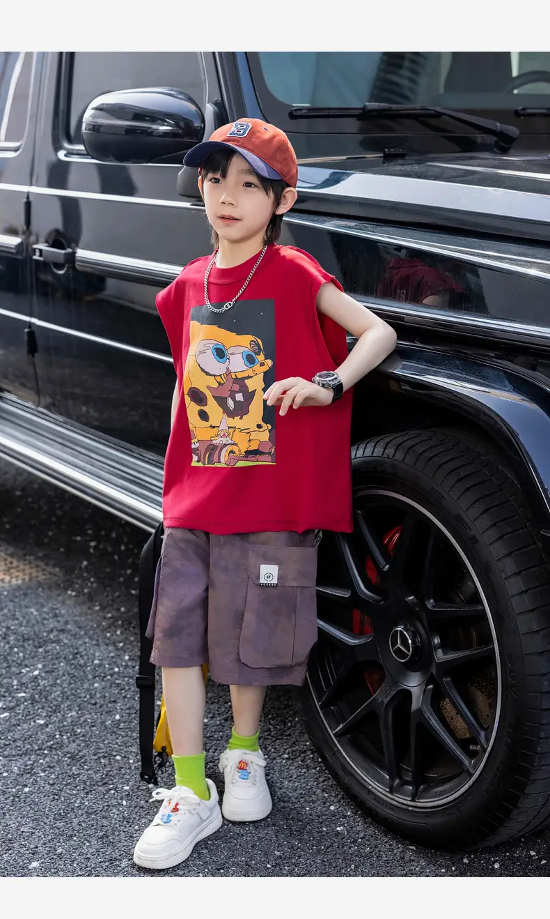 Panda Yuanyuan Red Sleeveless T-Shirt for Boys 2025 — feature 28