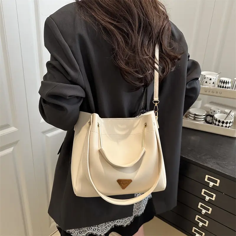 Women's Cream Retro Tote Bag Shoulder Crossbody Large Capacity - Image 7