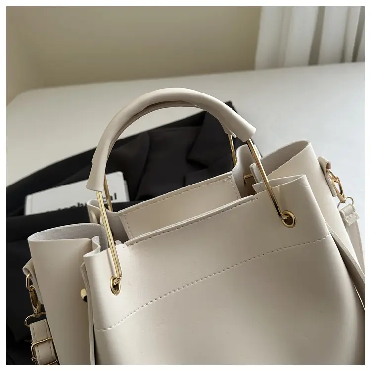 Women's Cream Retro Tote Bag Shoulder Crossbody Large Capacity — feature 26