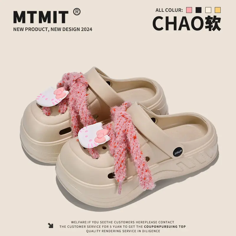 Women Cartoon Toe Clogs Black Summer