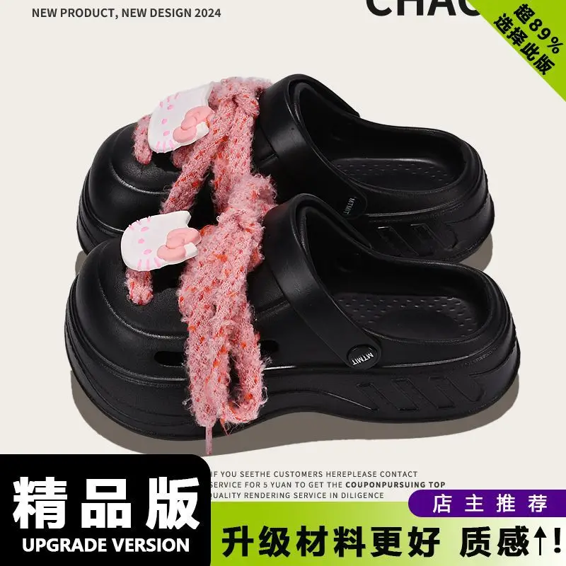 Women Cartoon Toe Clogs Black Summer