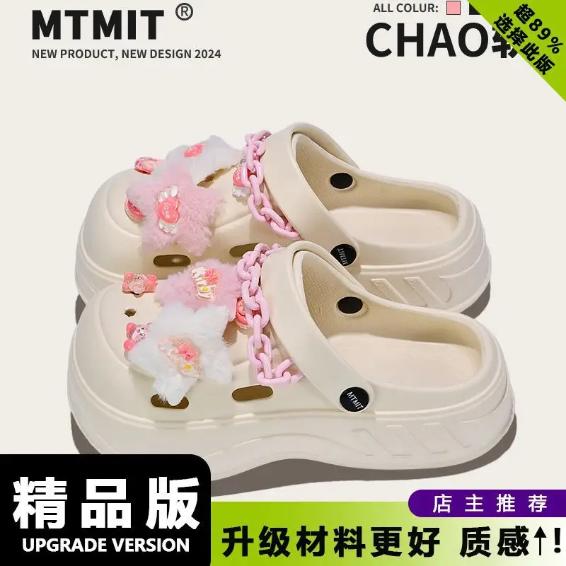 Women Cartoon Toe Clogs Black Summer