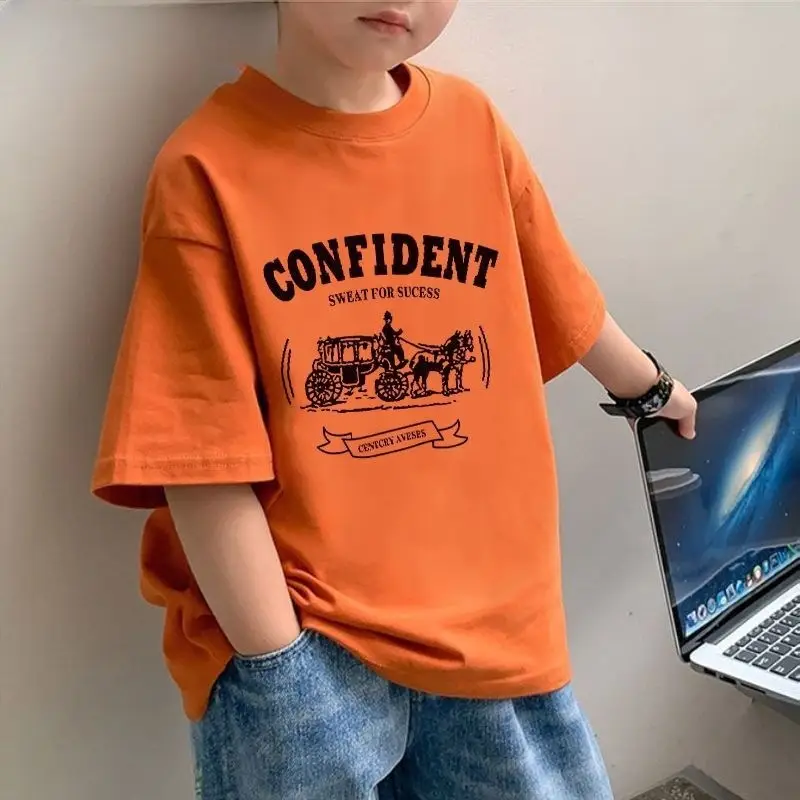 2025 Boys Cotton T-Shirt Confident Motorcycle Print - Image 2