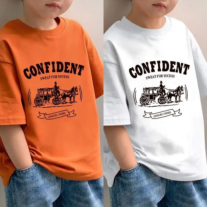 2025 Boys Cotton T-Shirt Confident Motorcycle Print - Image 4