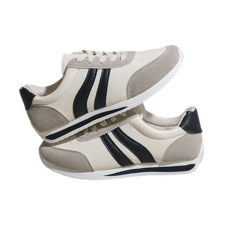 Cross-Border Casual Lace-Up Shoes White Grey Large