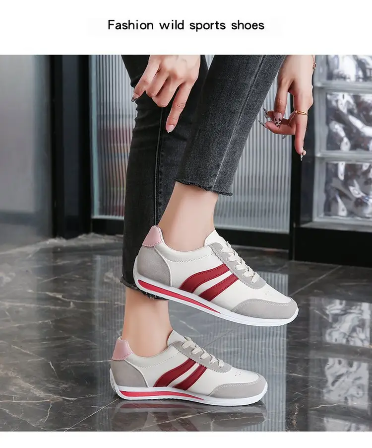 Cross-Border Casual Lace-Up Shoes White Grey Large — feature 10