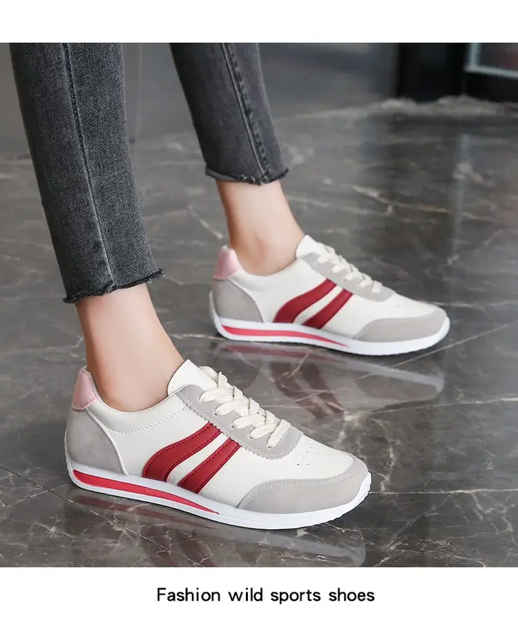 Cross-Border Casual Lace-Up Shoes White Grey Large — feature 12